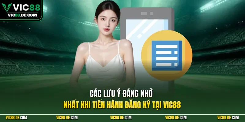 Các lưu ý đáng nhớ nhất khi tiến hành đăng ký tại VIC88
